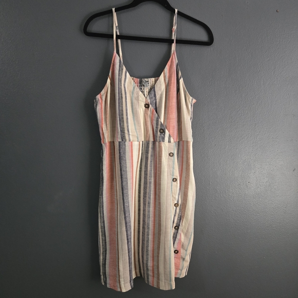 J for Justify Dresses & Skirts - J for Justify Women's XL Striped Linen Blend Dress